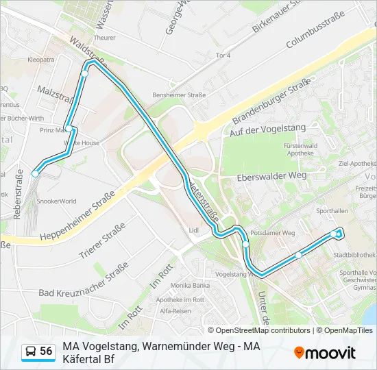 56 Bus Line Map