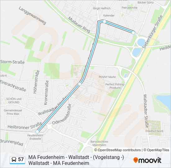 Автобус 57: карта маршрута
