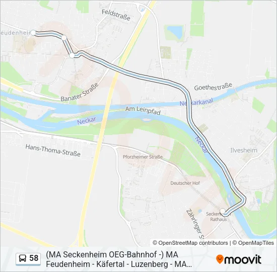 58 Bus Line Map