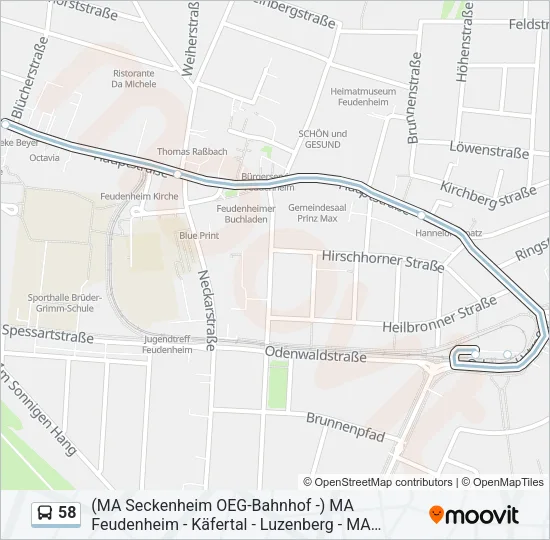 58 Bus Line Map