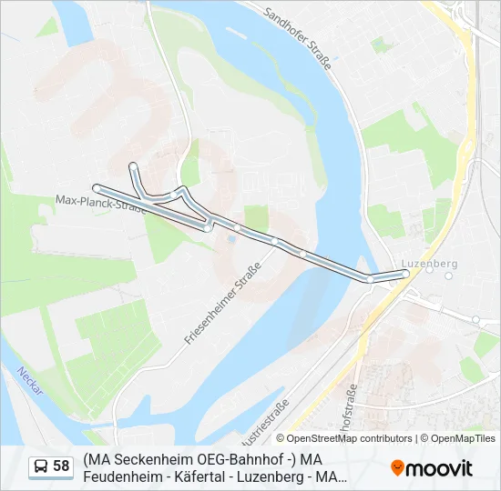 58 Bus Line Map