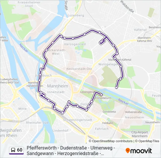 60 Bus Line Map