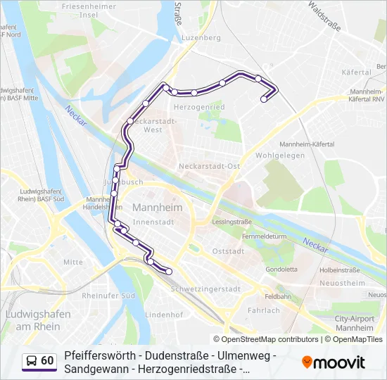 60 Bus Line Map