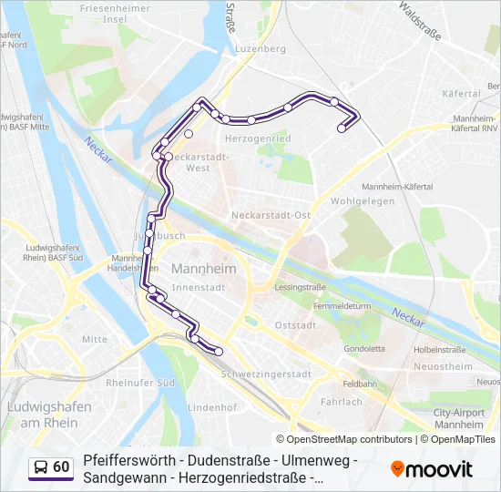 60 Bus Line Map