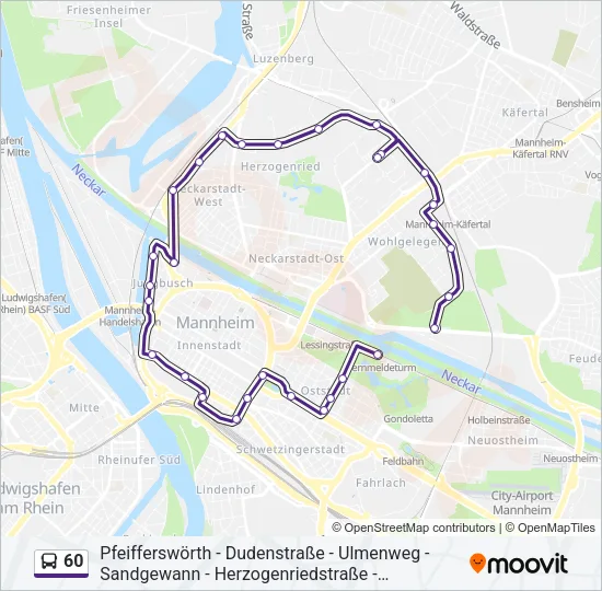 60 Bus Line Map