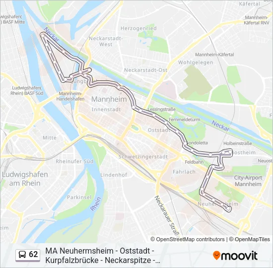 62 Bus Line Map