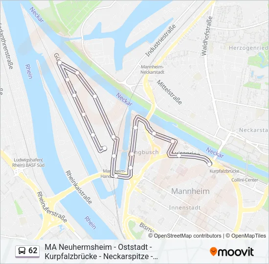 62 Bus Line Map