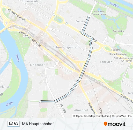 63 Bus Line Map