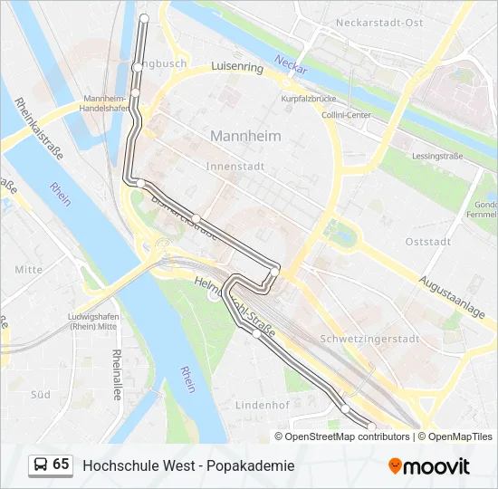 65 Bus Line Map