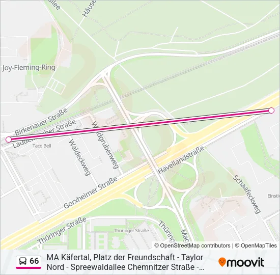 66 Bus Line Map