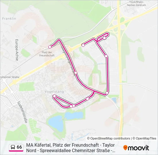 66 Bus Line Map