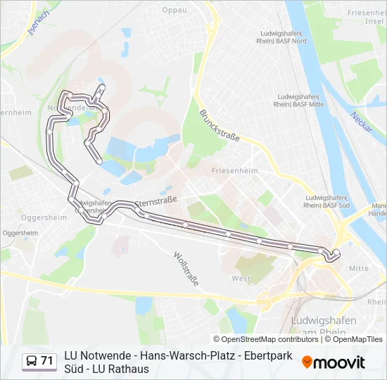 71 Bus Line Map