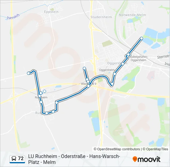 72 Bus Line Map