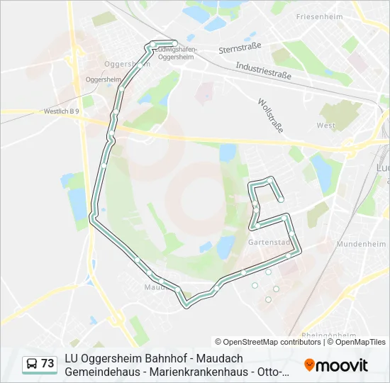 73 Bus Line Map