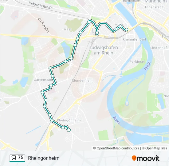 75 Bus Line Map