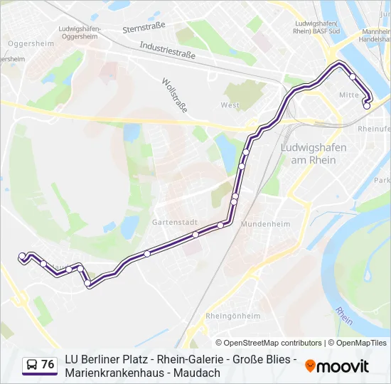 76 Bus Line Map