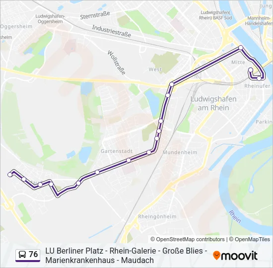 76 Bus Line Map