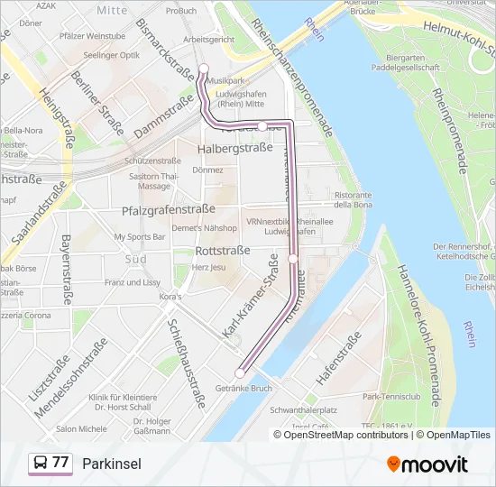 77 Bus Line Map
