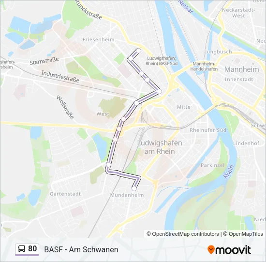 80 Bus Line Map
