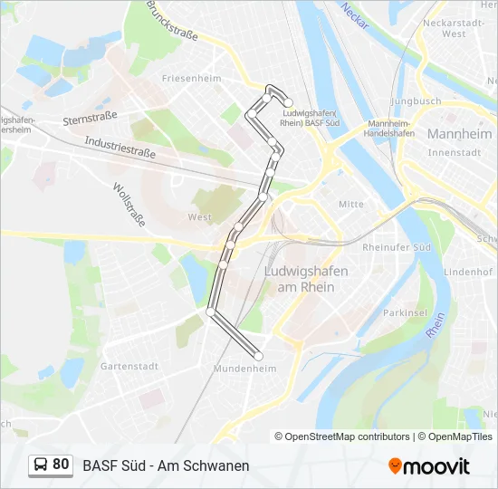 80 Bus Line Map