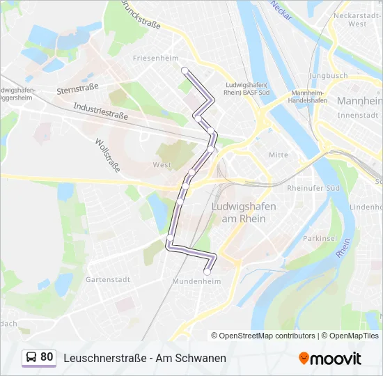 80 Bus Line Map