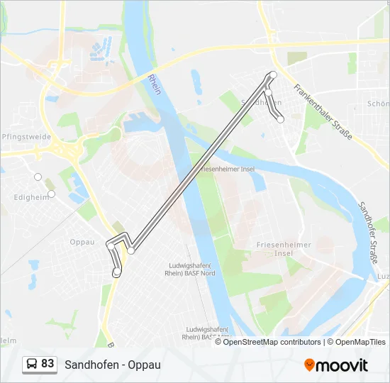83 Bus Line Map