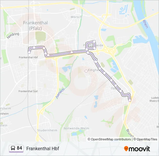 84 Bus Line Map