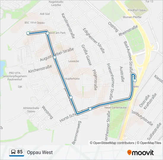 85 Bus Line Map
