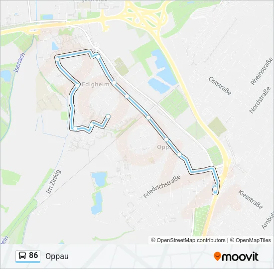 86 Bus Line Map