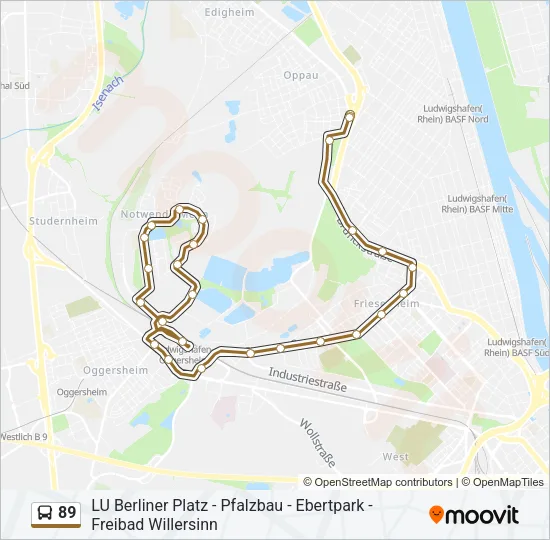 Buslinie 89 Karte