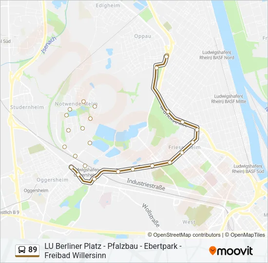 89 Bus Line Map