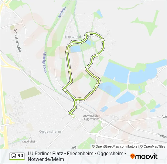90 Bus Line Map