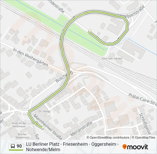 90 Bus Line Map