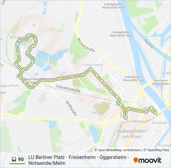 90 Bus Line Map