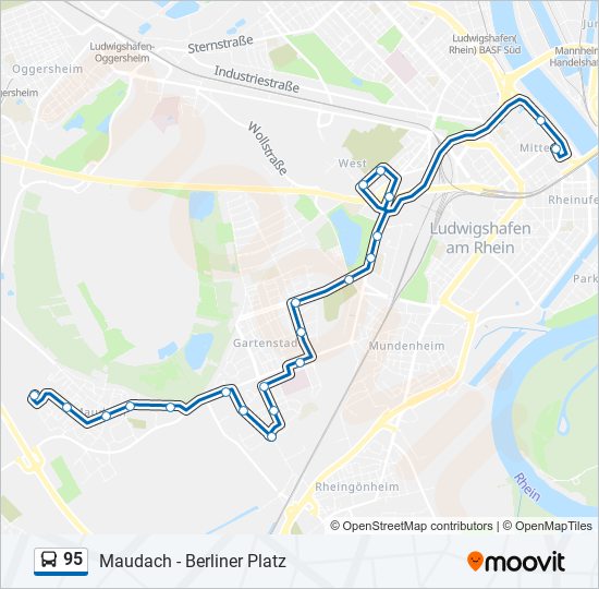 95 bus Line Map