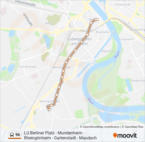 96 bus Line Map