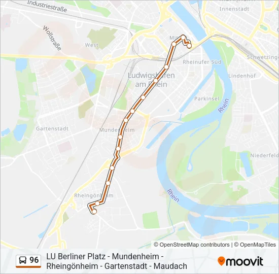 96 Bus Line Map
