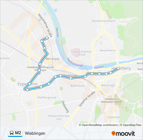 Автобус M2: карта маршрута