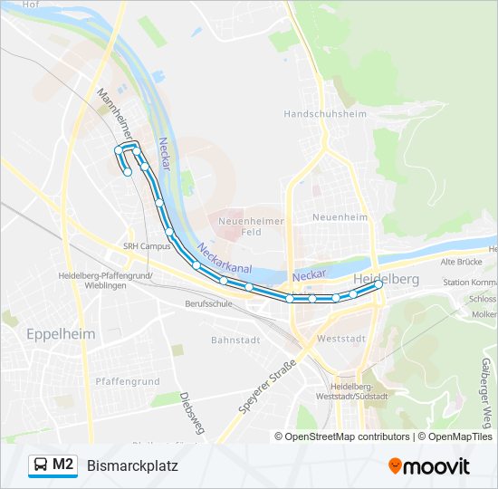 Автобус M2: карта маршрута