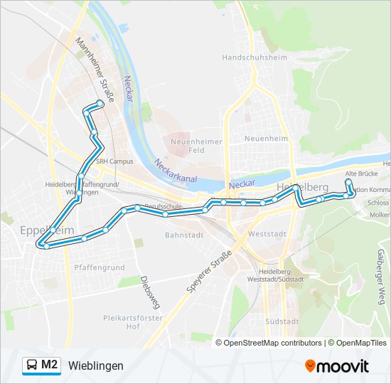 M2 bus Line Map