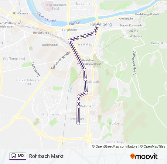 Автобус M3: карта маршрута