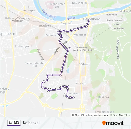M3 Bus Line Map