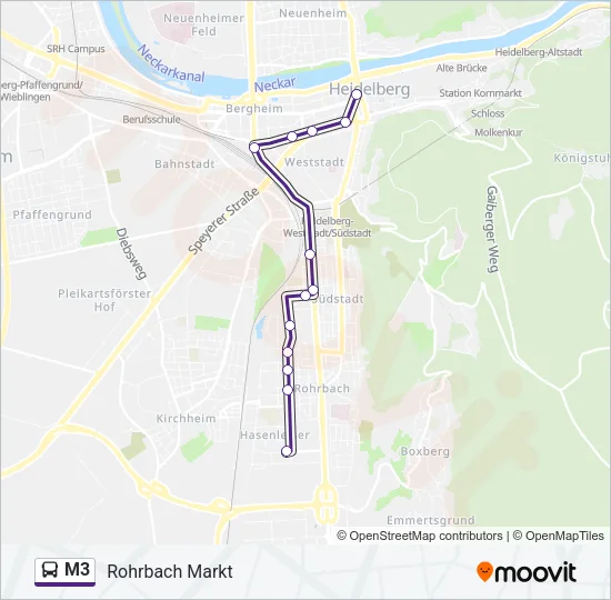 Автобус M3: карта маршрута