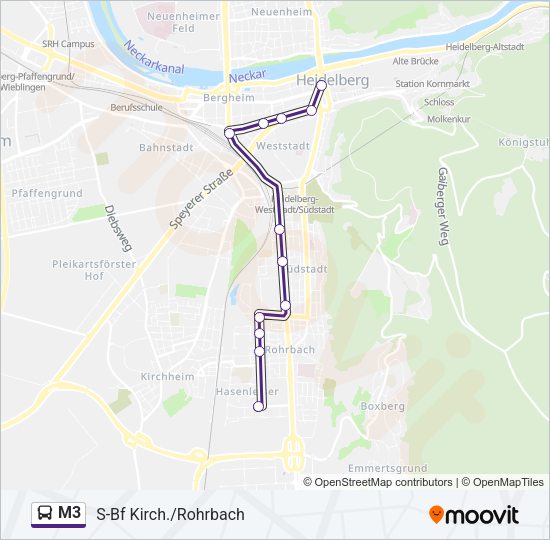 Автобус M3: карта маршрута