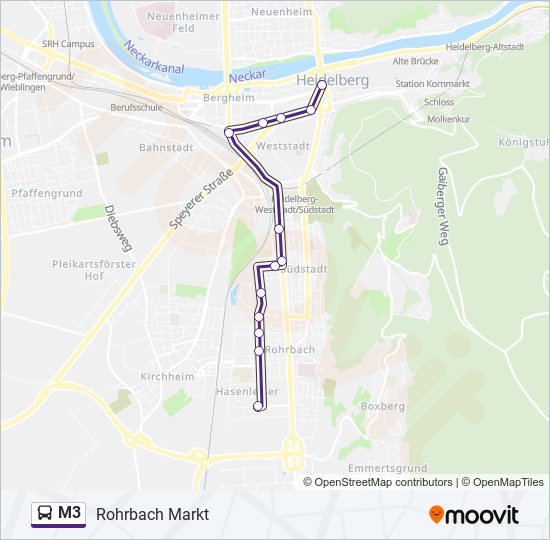 Автобус M3: карта маршрута