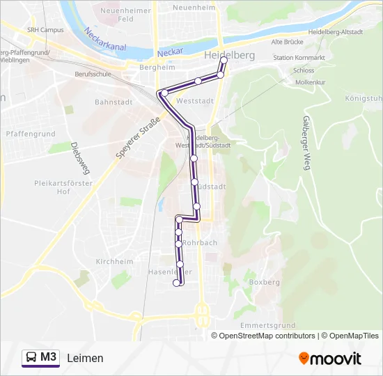 M3 Bus Line Map