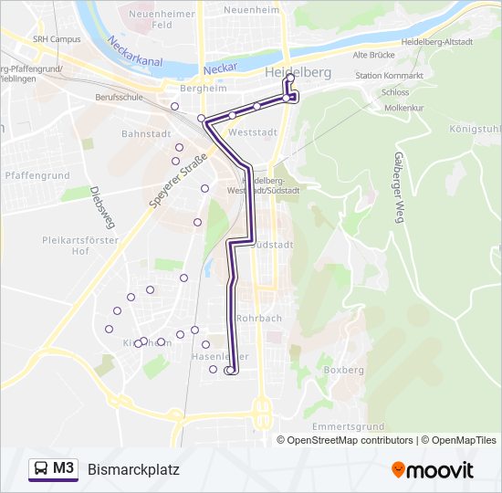 Автобус M3: карта маршрута