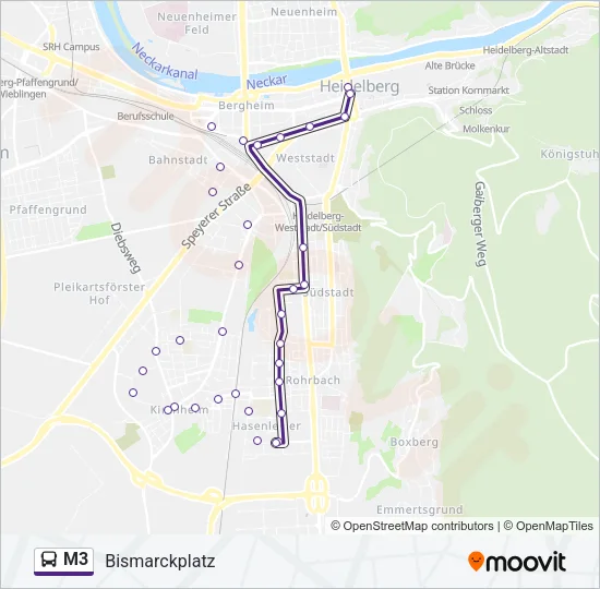 M3 Bus Line Map