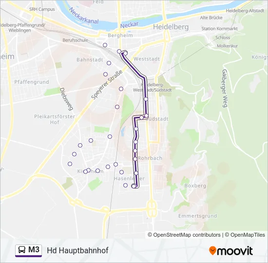 M3 Bus Line Map