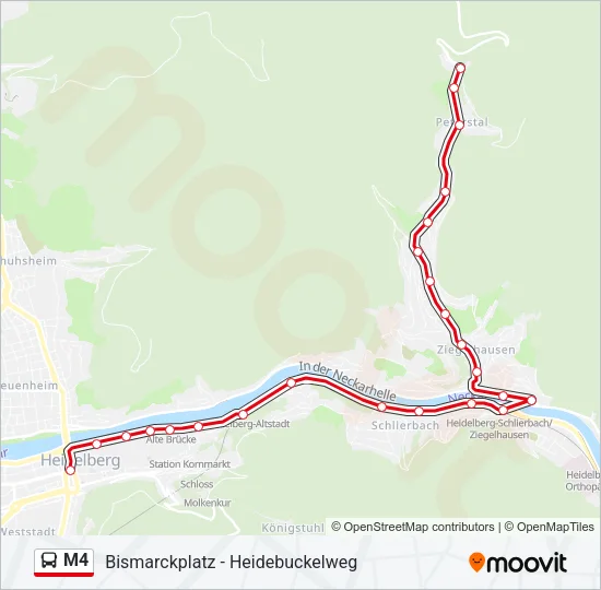 M4 Bus Line Map